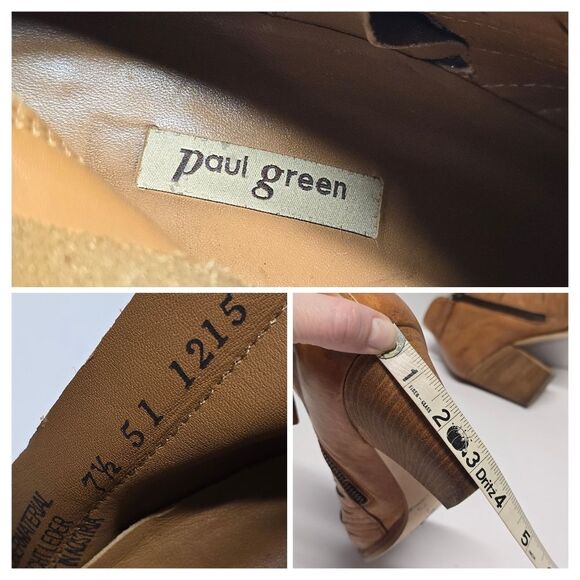 Paul Green | Shoes | Paul Green Malibu Sliced Zipper Tan  Paul Green Malibu Sliced Zip Bootie Tan Brown Leather US 10